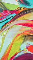 abstrato colorida óleo pintura em tela. óleo pintura textura com escova e paleta faca golpes. multicolorido papel de parede. macro fechar acima acrílico fundo. foto