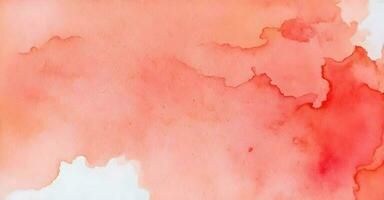vermelho laranja aguarela em papel. abstrato fundo. coral cor. ai generativo foto