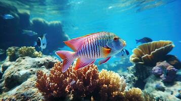 único peixe em coral recifes foto