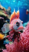único peixe em coral recifes foto
