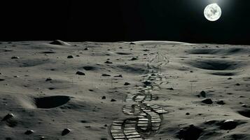 espaço lunar cratera panorama ai gerado foto