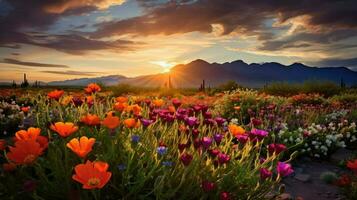 flor Sonora deserto flores ai gerado foto