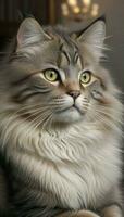 ai gerado. ai generativo - capturando felino elegância - a encantador retrato do uma magnífico gato foto