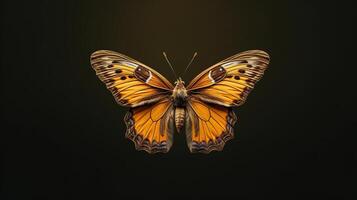 borboleta em Preto fundo. generativo ai foto