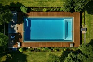 espaçoso casa com natação piscina lar. gerar ai foto