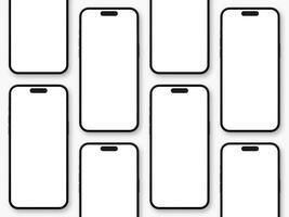 conjunto do Smartphone 14 pró brincar tela em a branco fundo para ui ux aplicativo apresentação brincar foto