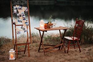 elegantes decorações de casamento feitas de flores naturais foto