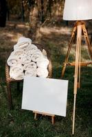 elegantes decorações de casamento feitas de flores naturais foto