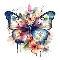aguarela fantasia borboleta clipart ilustração fundo foto