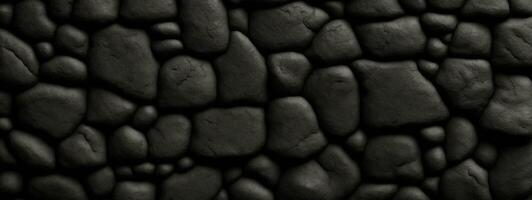 Preto ou Sombrio cinzento rude granulado pedra textura fundo. ai gerado foto