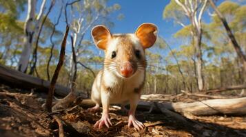 foto do quoll dentro ther floresta com azul céu. generativo ai