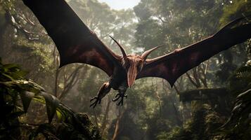 foto do pterodátilo rex dentro a selva. generativo ai