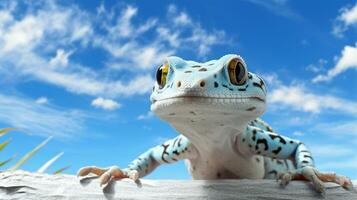 foto do uma lagartixa debaixo azul céu. generativo ai