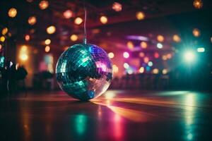 festa luzes discoteca bola. ai gerado foto