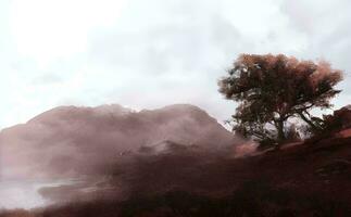 névoa dentro a floresta, ai generativo foto