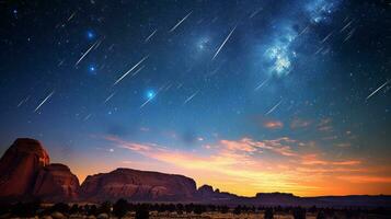 noite céu preenchidas com estrelas e estrelas. generativo ai foto