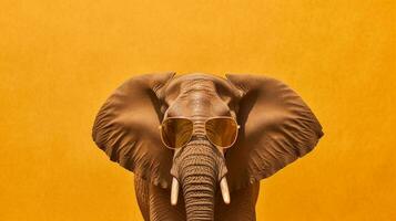 generativo ai, tons do serenidade elefante dentro à moda oculos de sol foto