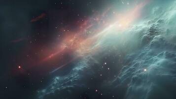 conceito do nebulosa com galáxias dentro profundo espaço cosmos descoberta exterior espaço e estrelas, ai generativo foto