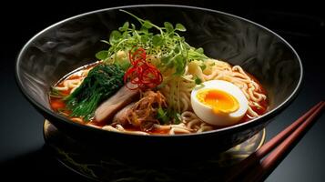 foto do ramen Como uma prato dentro uma sofisticado restaurante. generativo ai