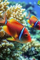 colorida peixes a partir de ótimo barreira recife, criada com generativo ai foto