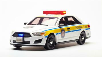 exibindo uma 3d miniatura polícia carro. generativo ai foto