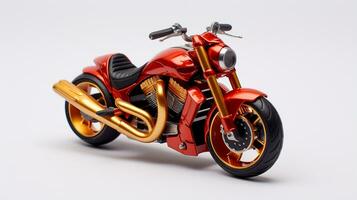 exibindo uma 3d miniatura motocicleta. generativo ai foto