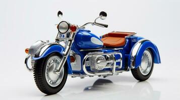 exibindo uma 3d miniatura motocicleta sidecar. generativo ai foto