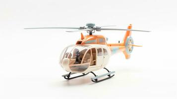 exibindo uma 3d miniatura helicóptero. generativo ai foto