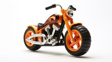 exibindo uma 3d miniatura bobber motocicleta. generativo ai foto