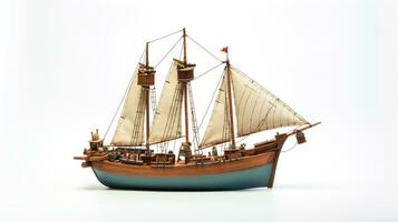 exibindo uma 3d miniatura barco. generativo ai foto