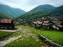 lindo panorama com montanhas, natureza, viagem foto