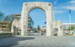 christchurch, Novo zelândia - Outubro 03 2017 - a ponte do lembrança a icônico ponto de referência para comemorar a soldados do Canterbury quem disputado durante a primeiro mundo guerra dentro Christchurch centro da cidade. foto