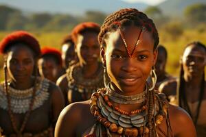 tradicional zulu pessoas sul África dentro a africano tribo foto