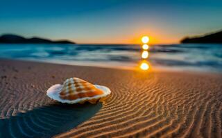 Concha do mar segredos revelado, uma hipnotizante exploração do a intrincado texturas encontrado em a de praia. ai gerado foto