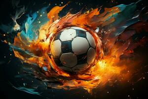 tema futebol abstração emprega gradientes, formando uma dinâmico e hipnotizante pano de fundo ai gerado foto