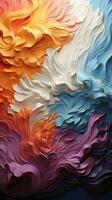 uma tela de pintura do texturizado óleo pintura encontra uma multicolorido papel de parede pano de fundo vertical Móvel papel de parede ai gerado foto