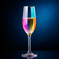vidro do champanhe colorida minimalismo ai generativo foto