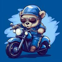 fofa Urso equitação moto foto