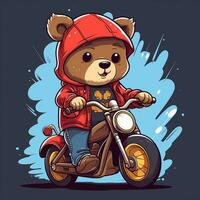 fofa pequeno Urso equitação bicicleta foto