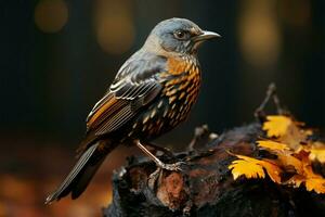 a turdídeos família características turdus mérula, conhecido Como a comum Passaro preto ai gerado foto