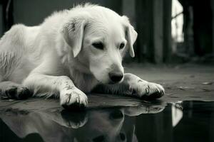 monocromático cachorros refletir tailândia humor no meio tropical depressões pano de fundo ai gerado foto