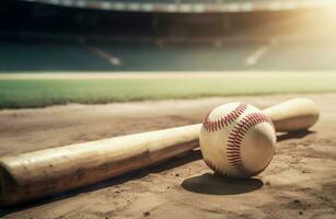 beisebol bastão esporte equipamento. gerar ai foto