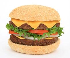 grande Hamburger isolado em branco foto