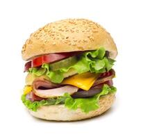 hambúrguer isolado em branco foto