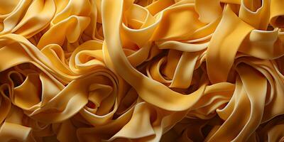 ai gerado. ai generativo. caseiro clássico italiano espaguete massa tagliatelle macarrão topo Visão abstrato Comida fundo. gráfico arte foto