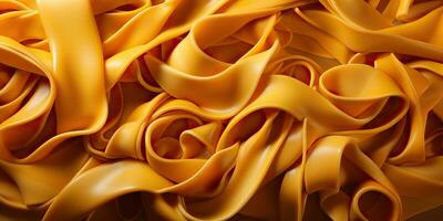 ai gerado. ai generativo. caseiro clássico italiano espaguete massa tagliatelle macarrão topo Visão abstrato Comida fundo. gráfico arte foto