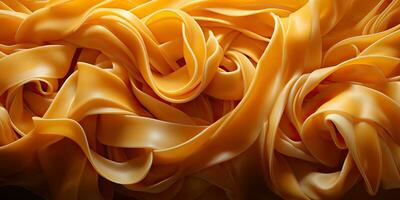 ai gerado. ai generativo. caseiro clássico italiano espaguete massa tagliatelle macarrão topo Visão abstrato Comida fundo. gráfico arte foto