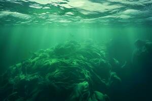 compreensão a algal floresce dentro a os mundos oceanos. generativo de ai foto