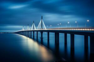 capturando aarhus' infinito ponte dentro grandes exposição. generativo de ai foto