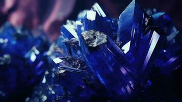 hiperdetalhado cristais do azurita. real azul azurita mineral pedra. ai gerado foto